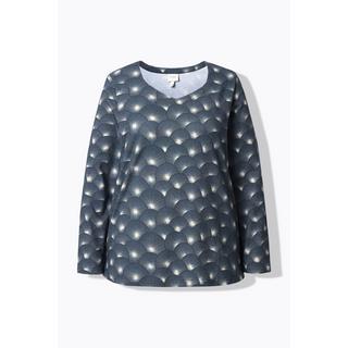 Ulla Popken T-shirt classique manches longues col cœur  