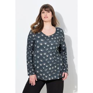 Ulla Popken T-shirt classique manches longues col cœur  