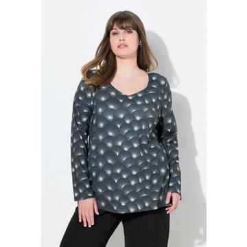 T-shirt classique à col en forme de cœur et manches longues, coton bio