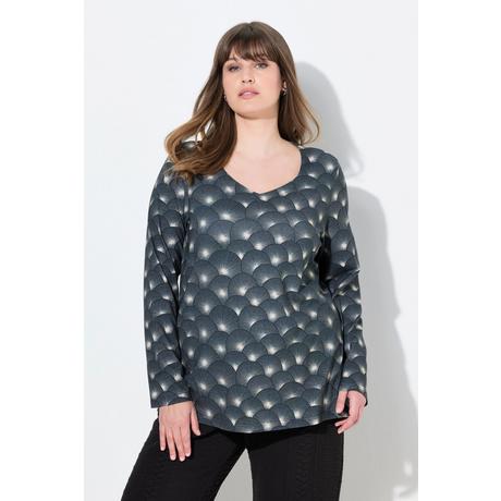 Ulla Popken T-shirt classique manches longues col cœur  