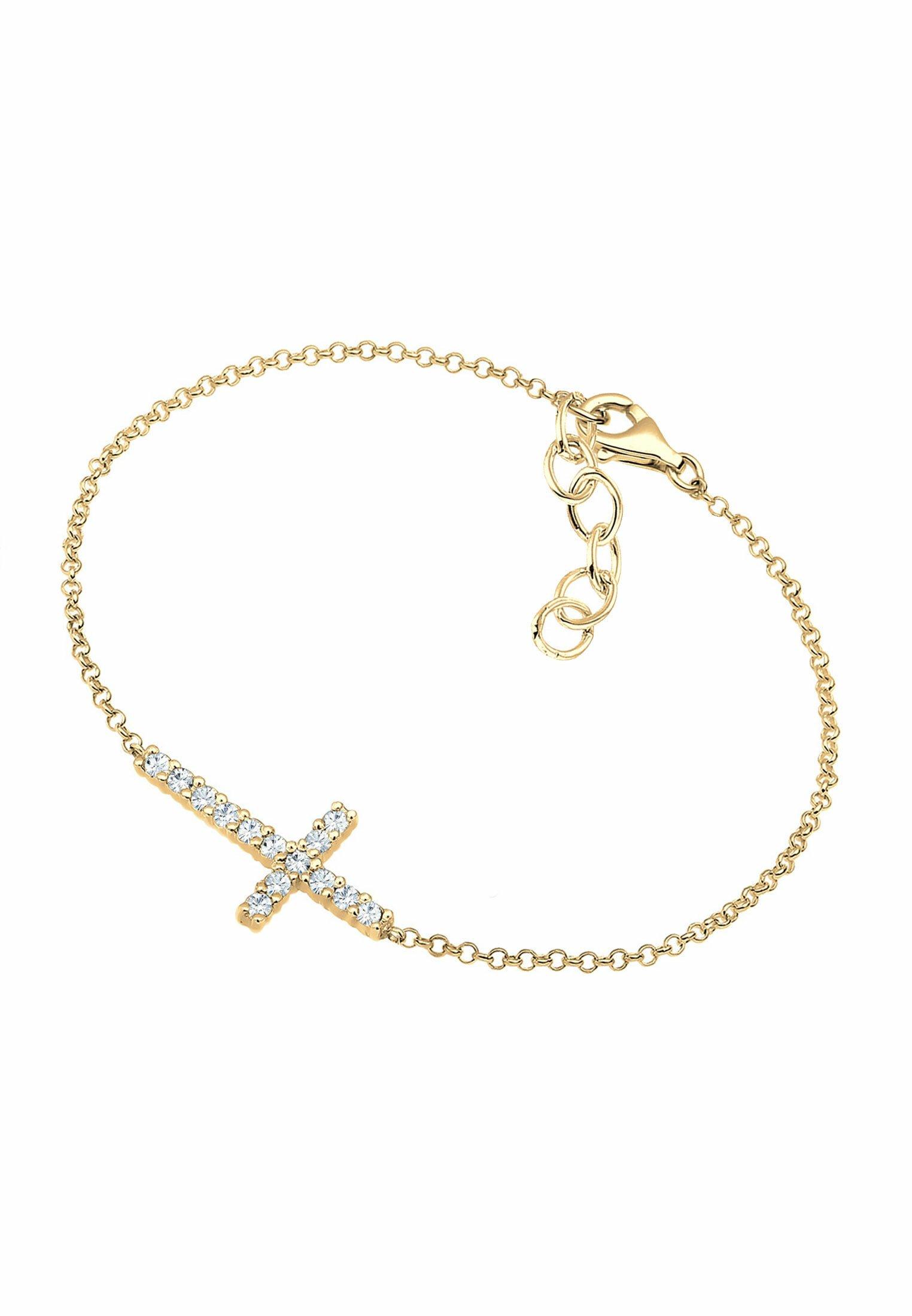 Elli  Bracelet Femmes Symbole Croix Classique Avec Cristaux 