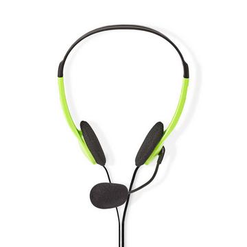 PC -Headset | On-Ear | Stereo | 2x 3,5 mm | Faltbares Mikrofon | Grün