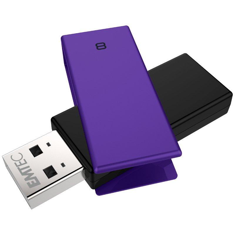 EMTEC  Emtec C350 Brick 2.0 lecteur USB flash 8 Go USB Type-A Noir, Violet 