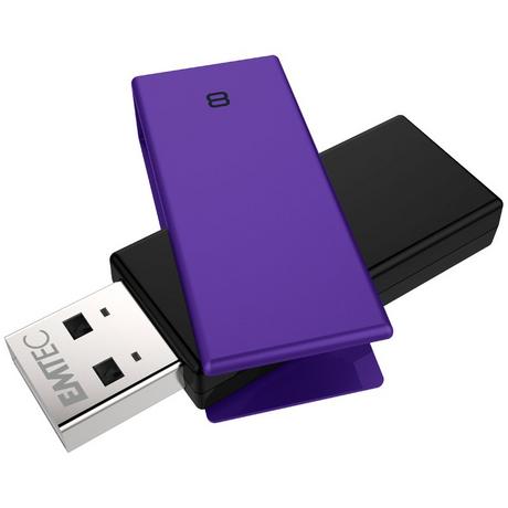 EMTEC  Emtec C350 Brick 2.0 USB-Stick 8 GB USB Typ-A Schwarz, Violett 