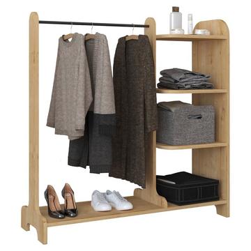 Holz offener Kleiderschrank begehbarer Kleiderregal Schrank Kleiderstange Lempu H. 110 cm