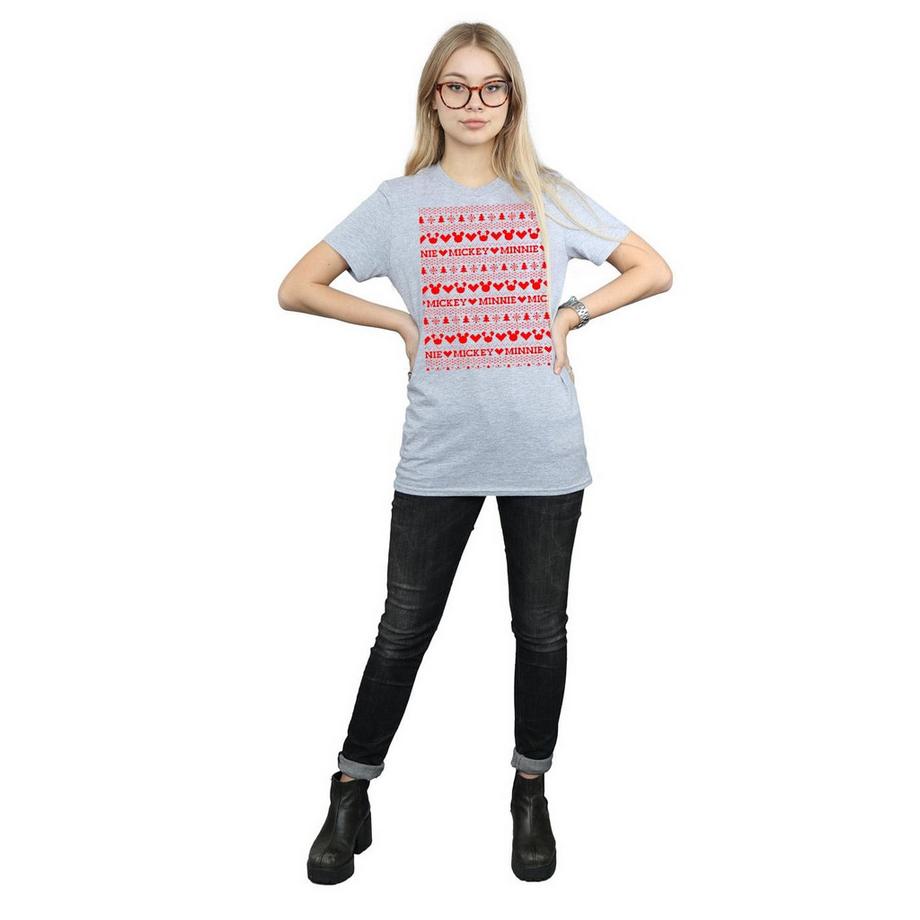 Disney Mickey Minnie Maglione Natalizio T-Shirt  