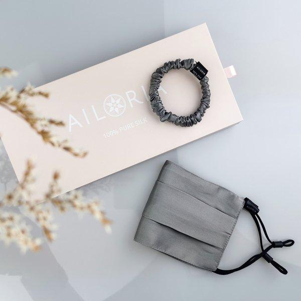 AILORIA  ALLURE & DOUX Ensemble masque de visage et chouchou S en soie 