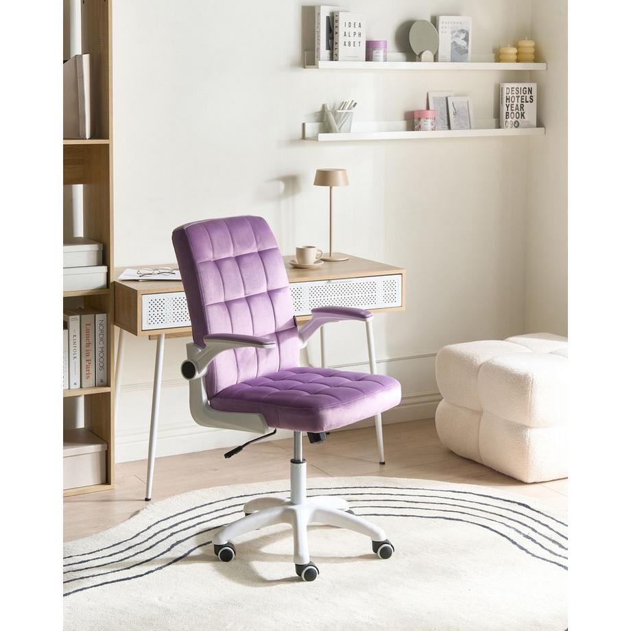 Beliani Chaise de bureau en Velours Scandinave DANDY  