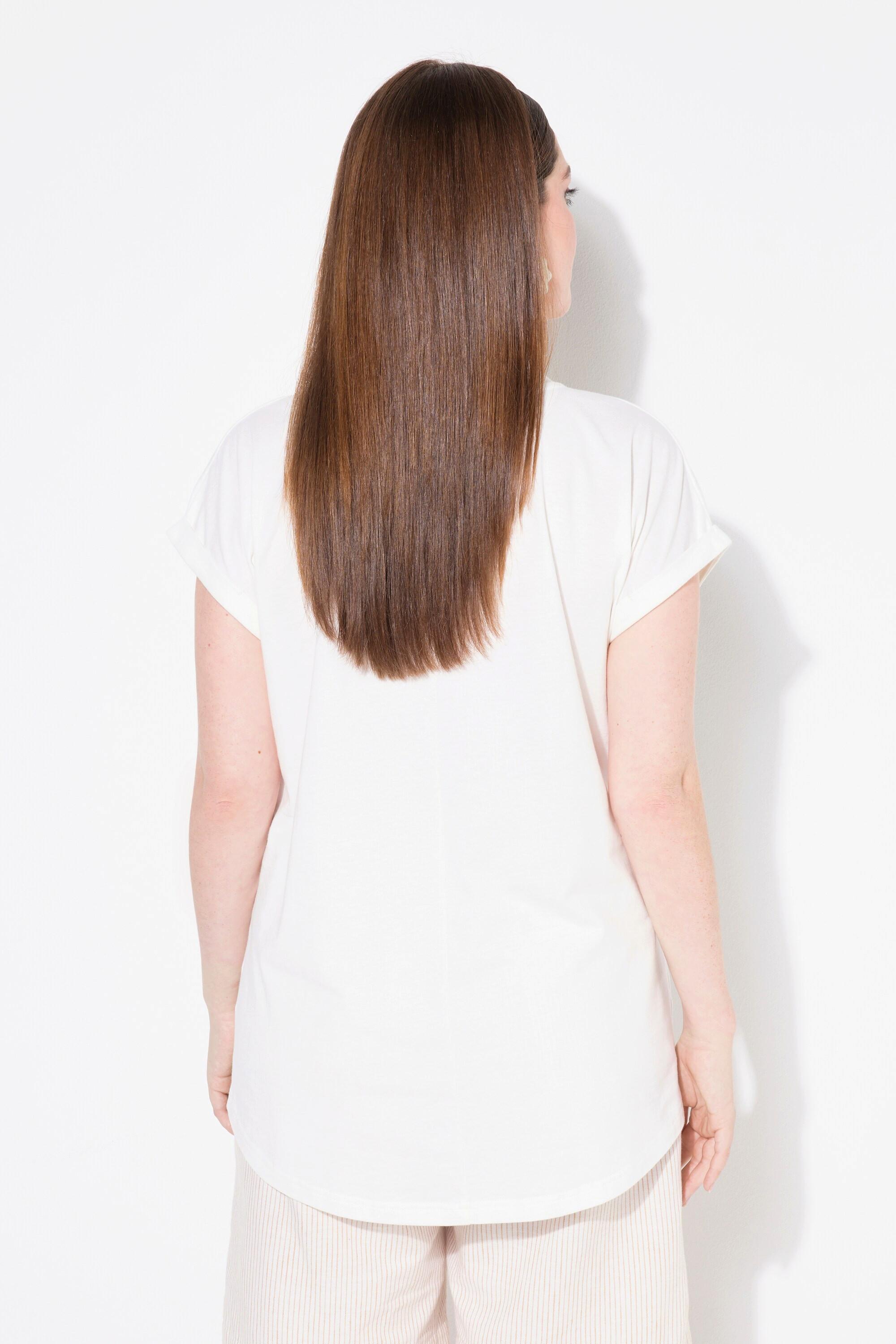 Ulla Popken Vaso Stampa Scollo a V Mezza Manica T-Shirt  