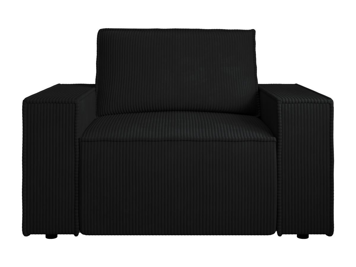 PASCAL MORABITO Fauteuil en velours côtelé noir AMELIA  