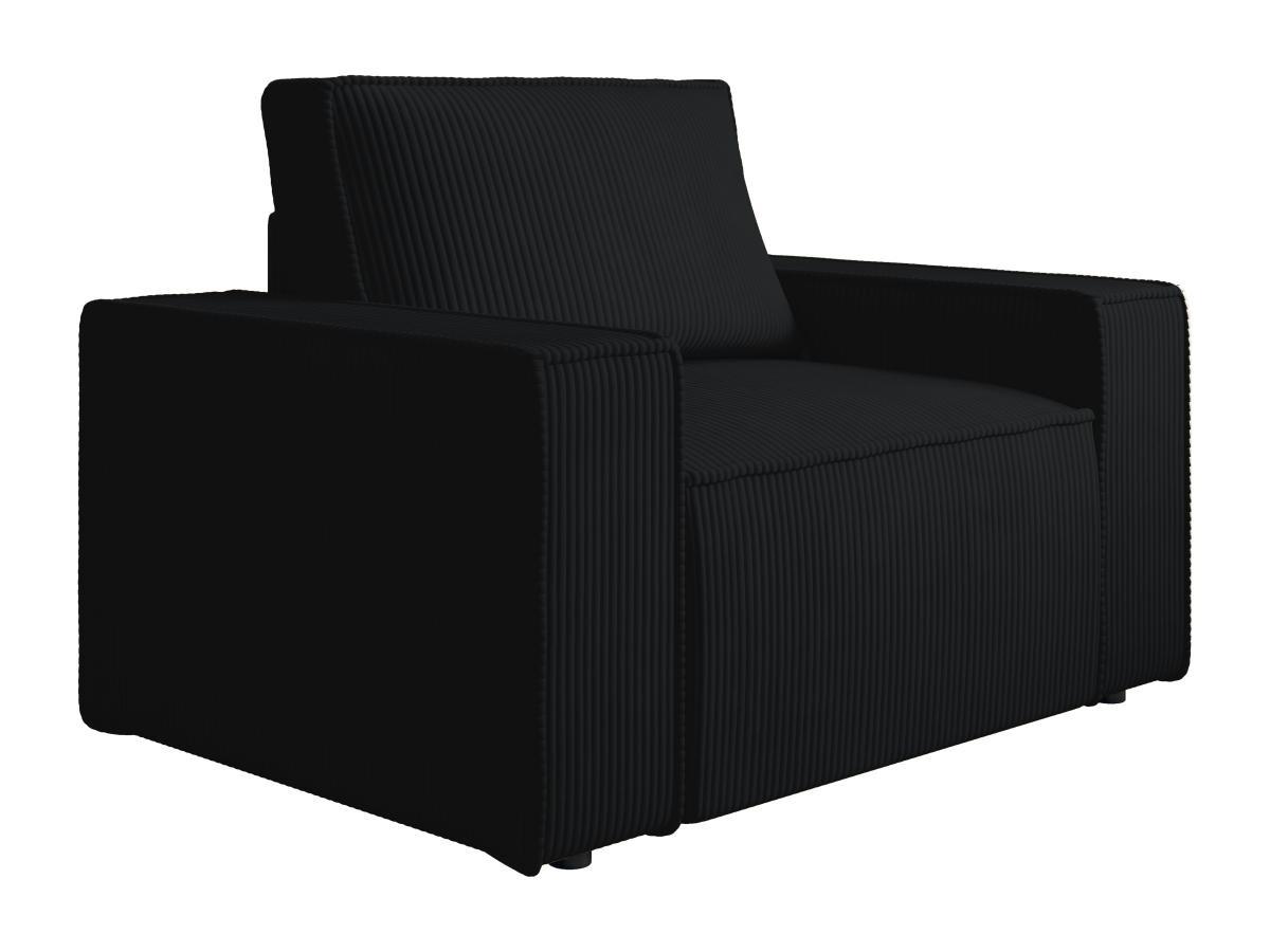 PASCAL MORABITO Fauteuil en velours côtelé noir AMELIA  