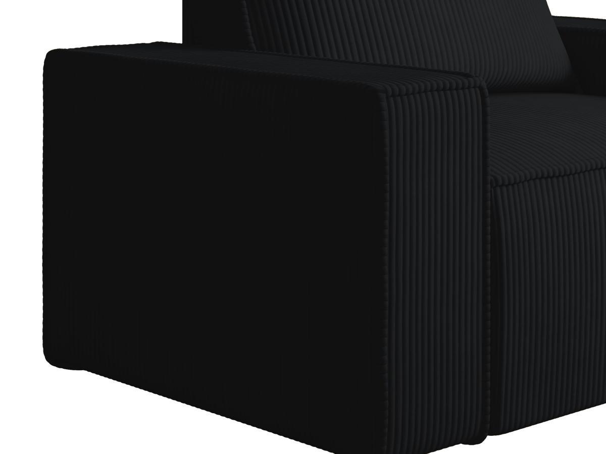 PASCAL MORABITO Fauteuil en velours côtelé noir AMELIA  