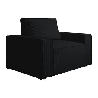 PASCAL MORABITO Fauteuil en velours côtelé noir AMELIA  