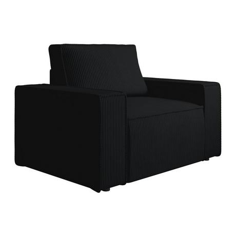 PASCAL MORABITO Fauteuil en velours côtelé noir AMELIA  