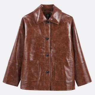 La Redoute Collections Mittellange Lackimitat Jacke mit Knöpfen  