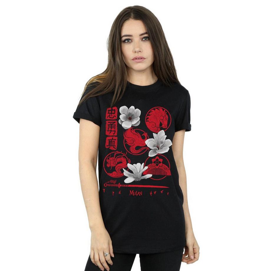 Disney Mulan Simboli T-Shirt Vestibilità Morbida  