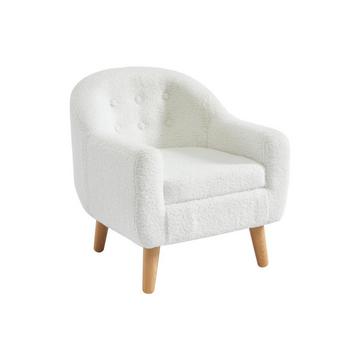 Fauteuil pour enfant en tissu bouclette blanc CASORLA