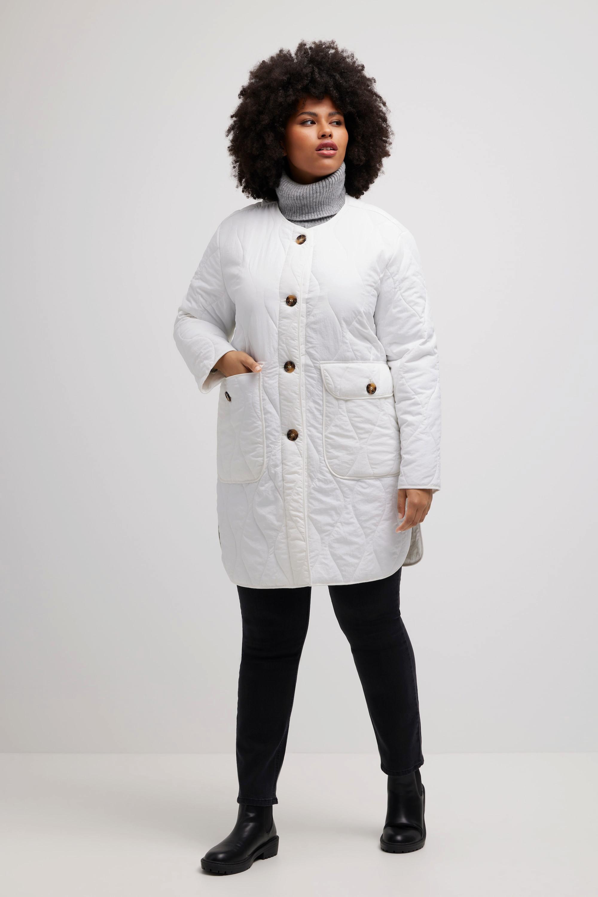 Ulla Popken Giacca Trapuntata Calda Imbottita Trapuntatura a Onde  