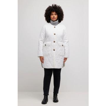 Steppjacke, warm wattiert, V-Ausschnitt, Wellenstepp