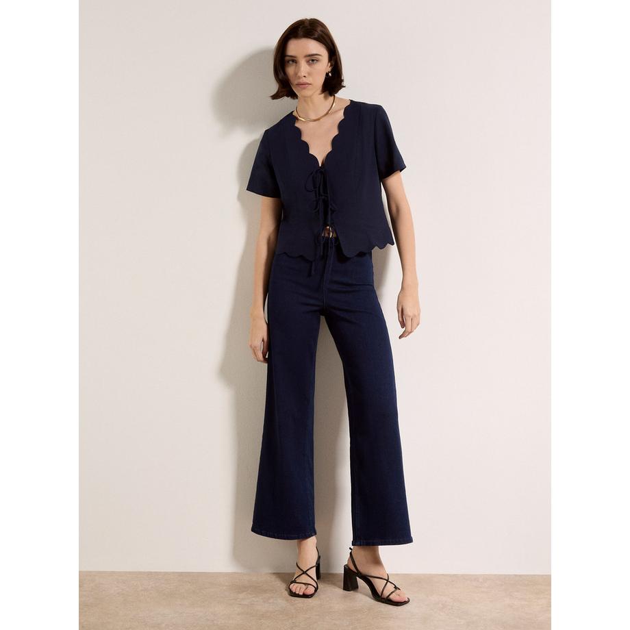 Zara Jeans mit weitem Bein und elastischem Bund
