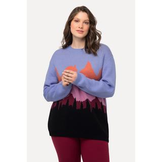 Ulla Popken  Pullover con montagne, scollo a girocollo e maniche lunghe 