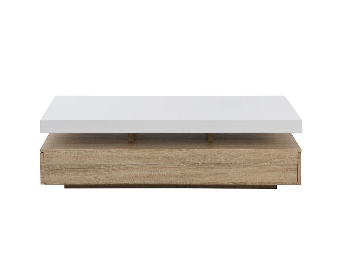 Vente-unique Table basse FELIX 2 Tiroirs MDF  Chêne  