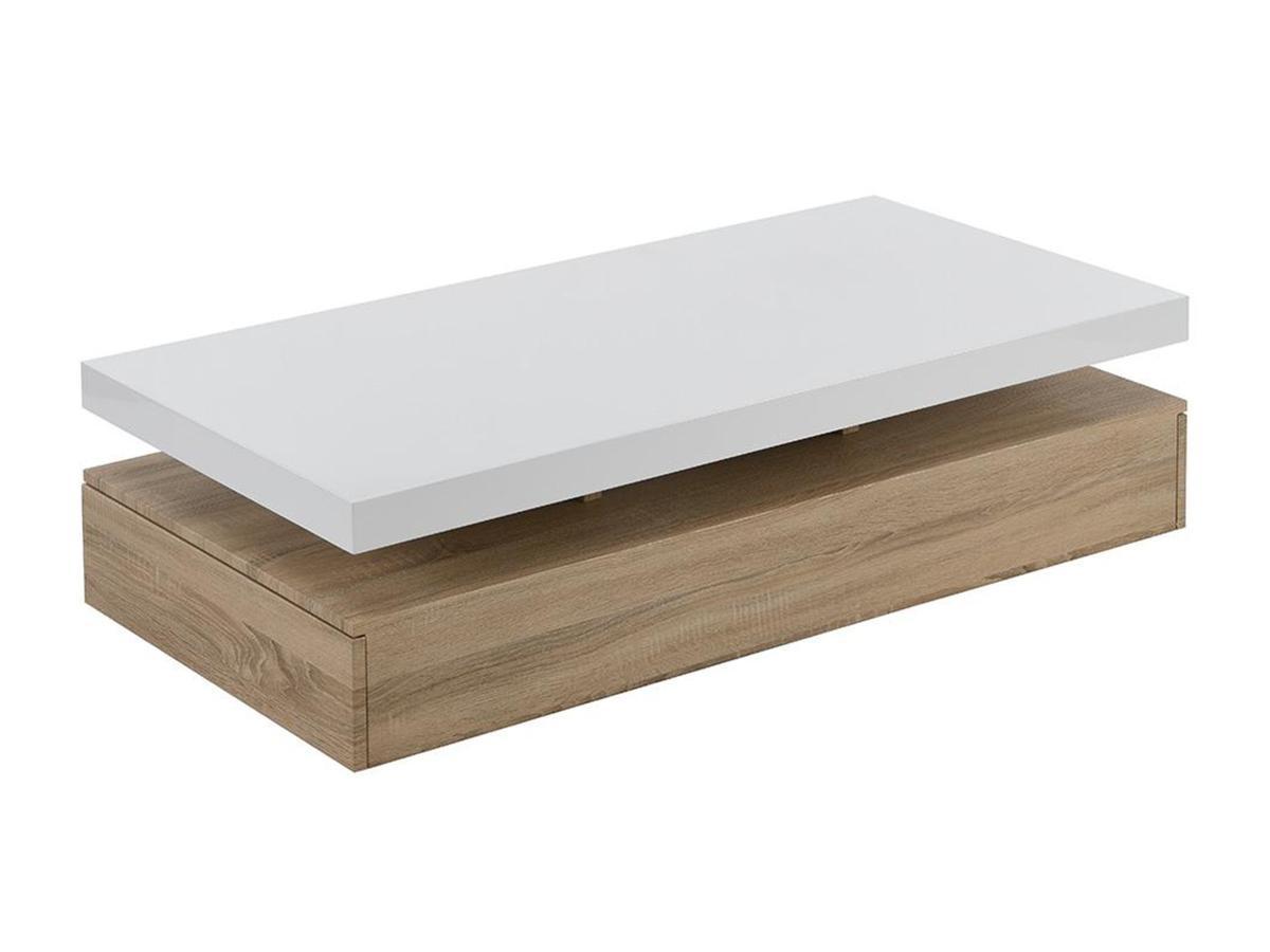 Vente-unique Table basse FELIX 2 Tiroirs MDF  Chêne  