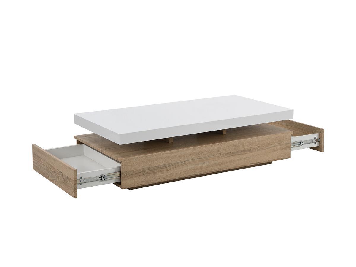 Vente-unique Couchtisch mit 2 Schubladen MDF Eichefarben FELIX  