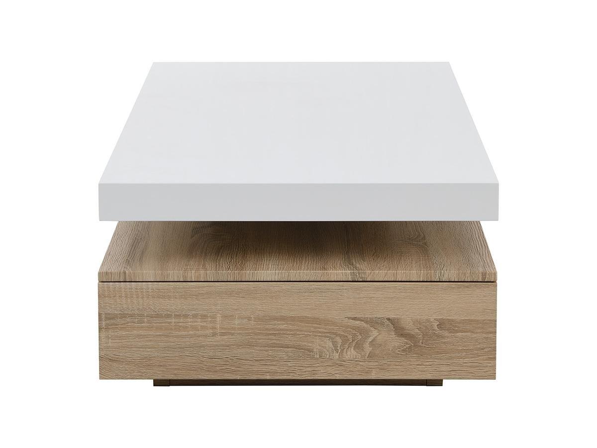 Vente-unique Table basse FELIX 2 Tiroirs MDF  Chêne  