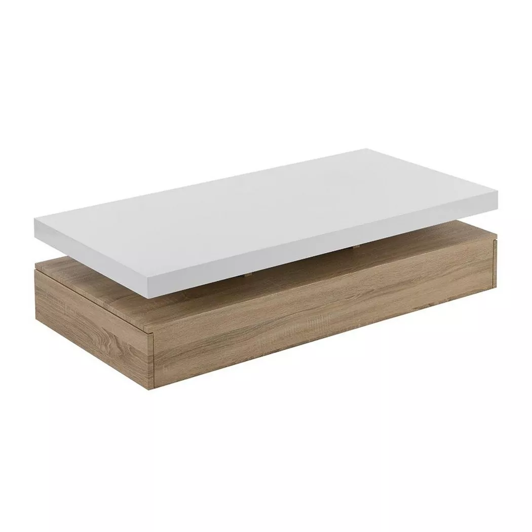 Vente-unique - Table basse FELIX 2 Tiroirs MDF  Chêne, One Size, Beige