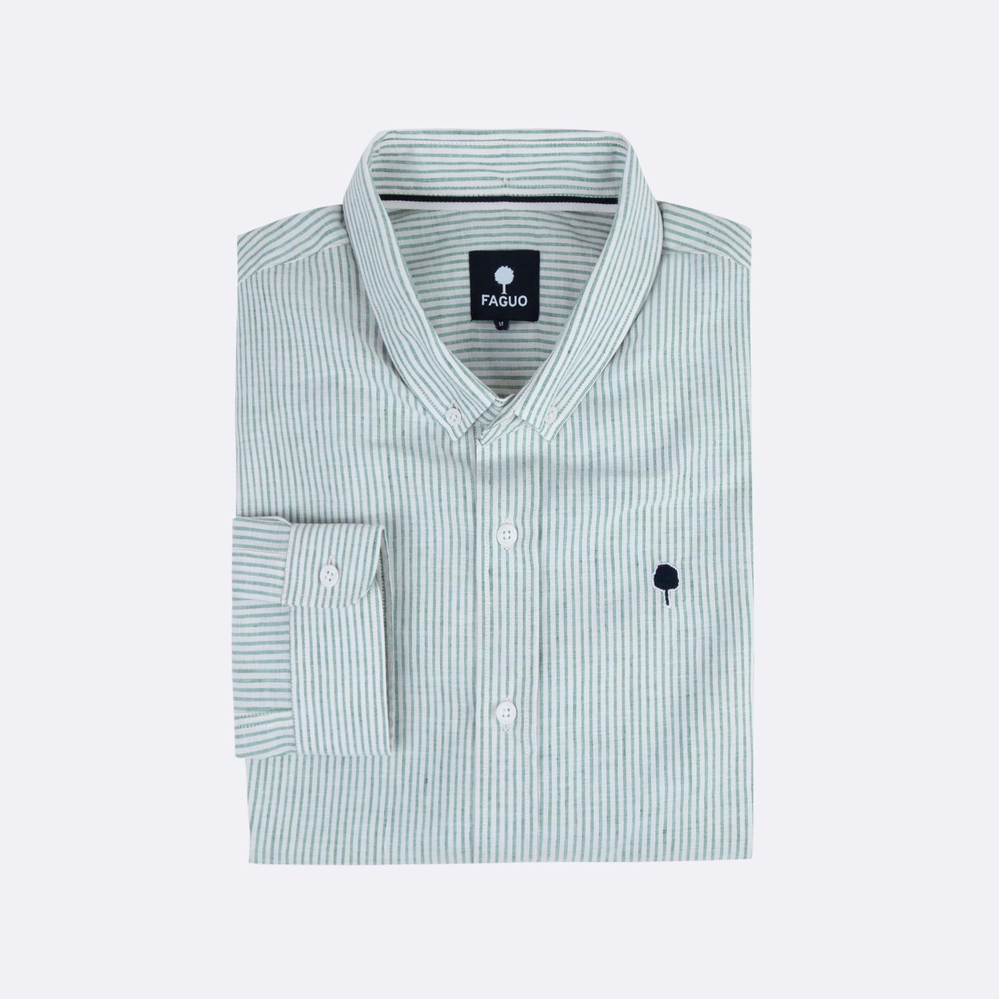 Faguo Camicia a Righe Maniche Lunghe  