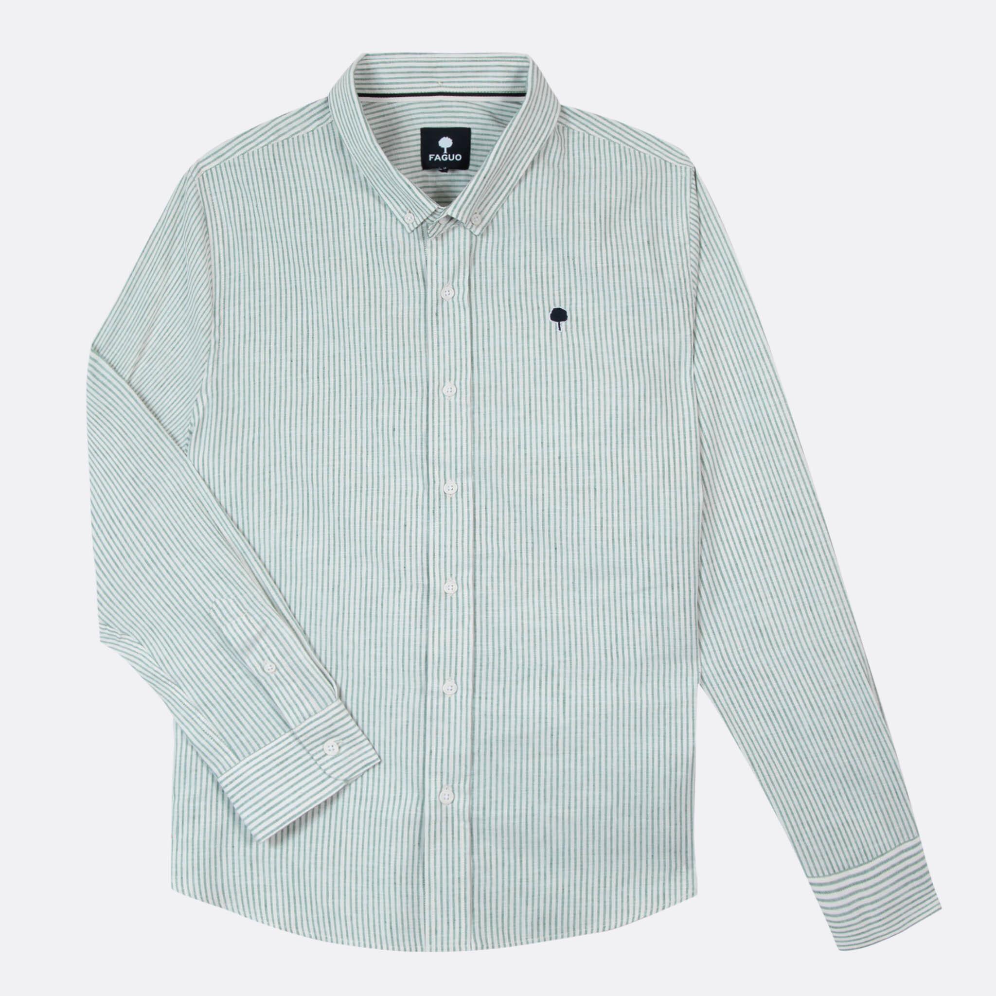 Faguo Camicia a Righe Maniche Lunghe  