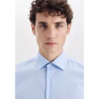 Seidensticker Business Hemd Shaped Fit Langarm Uni  Blau