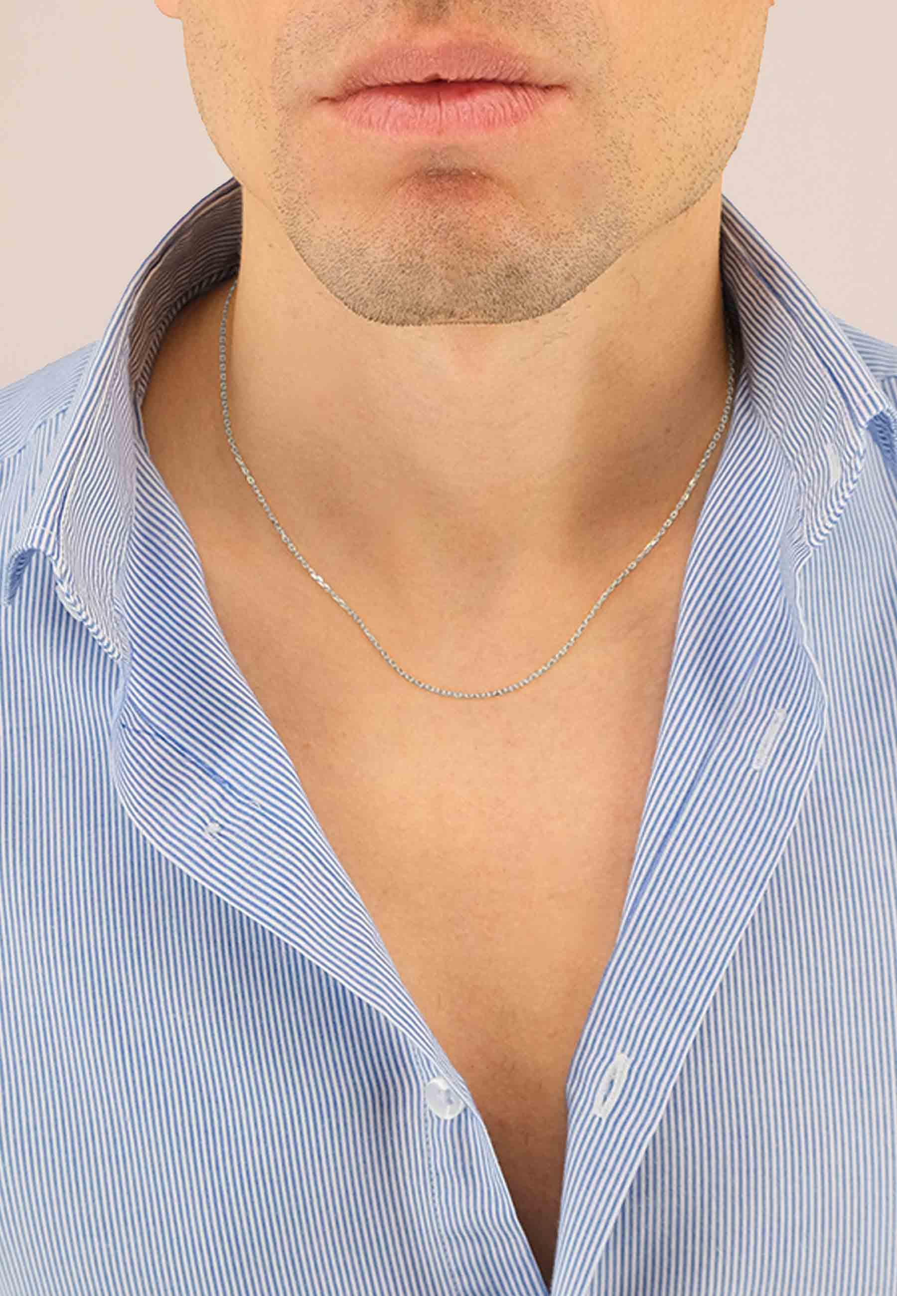 MUAU Schmuck  Collier Anker Weissgold 750, 1.4mm, 45cm 