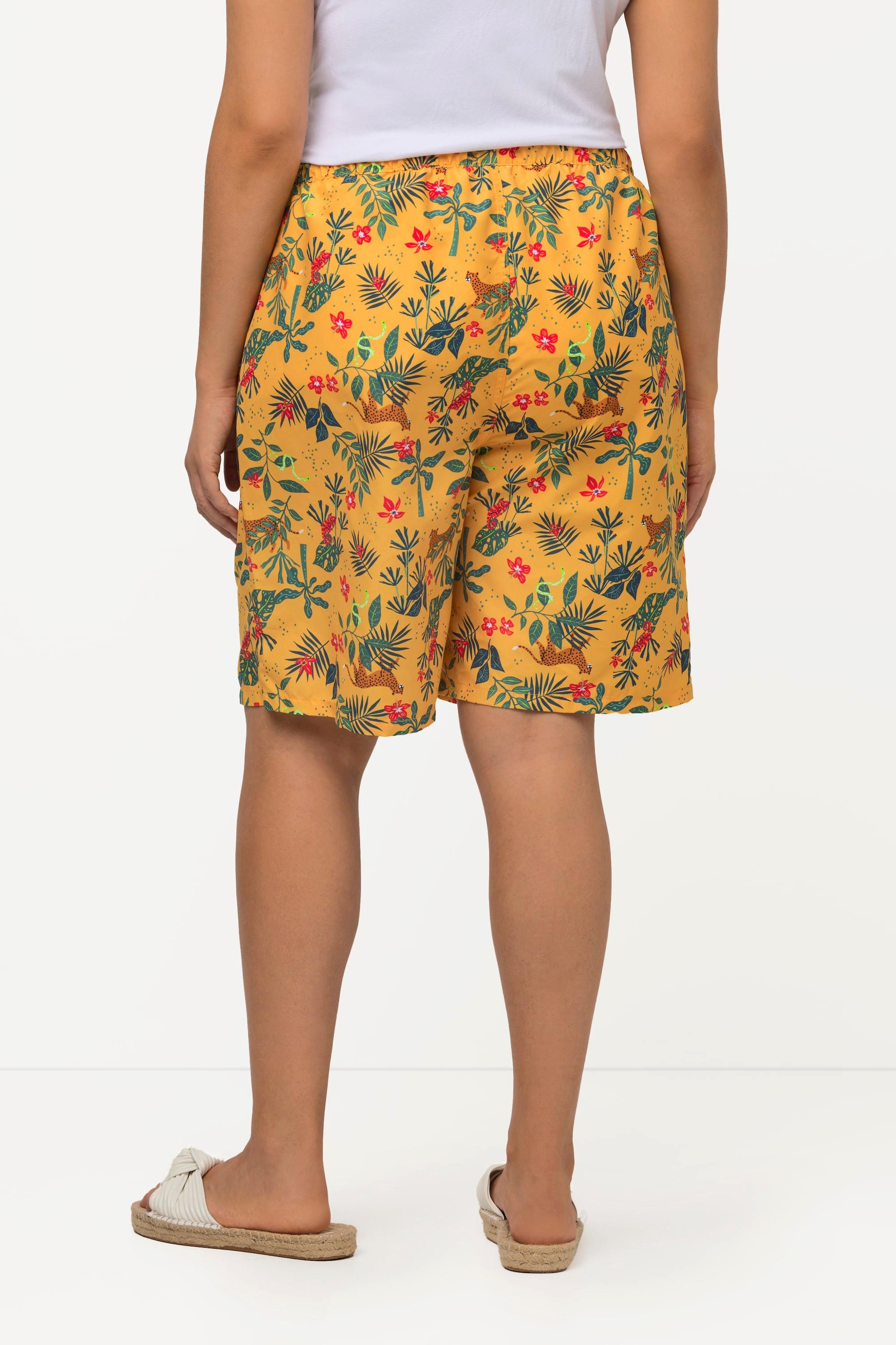 Ulla Popken  Hybrid-Shorts, Tropical, Mikrofaser 