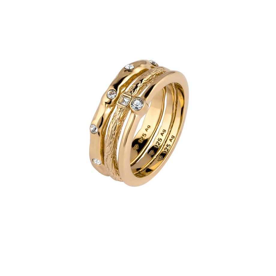 Ensemble Bague Cristaux De Verre 925 Sterling Silver