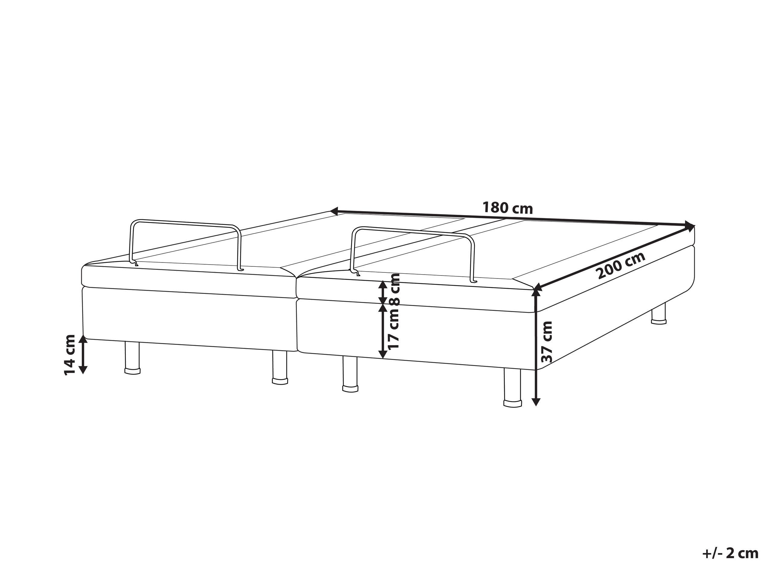 Beliani Lit réglable sans tête de lit en Tissu Moderne DUKE II  