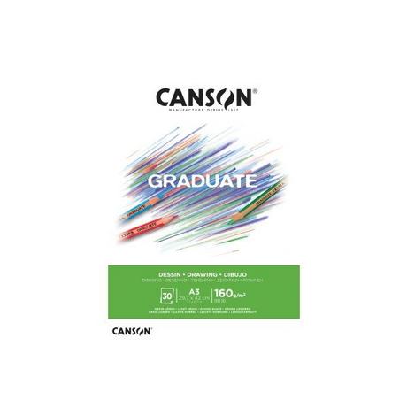CANSON CANSON Zeichenblock Graduate A3 400110366 30 Blatt, Zeichnen, 160g  