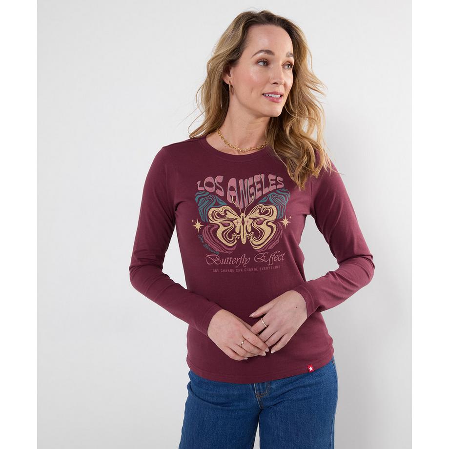 Joe Browns Langarm-T-Shirt mit Schmetterlings-Print  