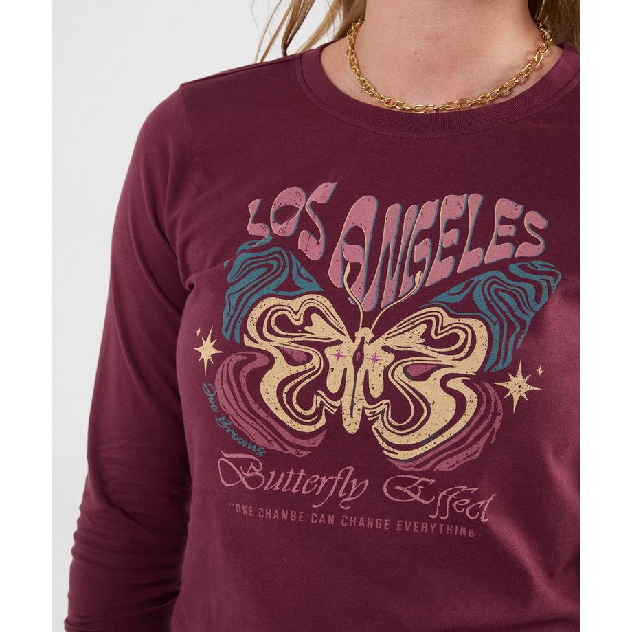 Joe Browns Langarm-T-Shirt mit Schmetterlings-Print  