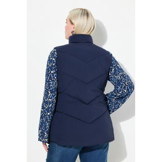 Ulla Popken  Gilet trapuntato e smanicato con colletto alto e tasche con cerniera 