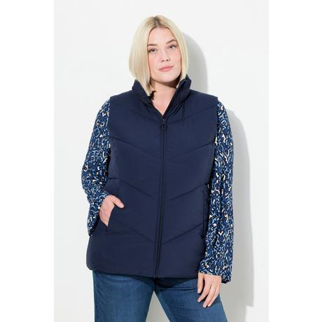 Ulla Popken  Gilet trapuntato e smanicato con colletto alto e tasche con cerniera 