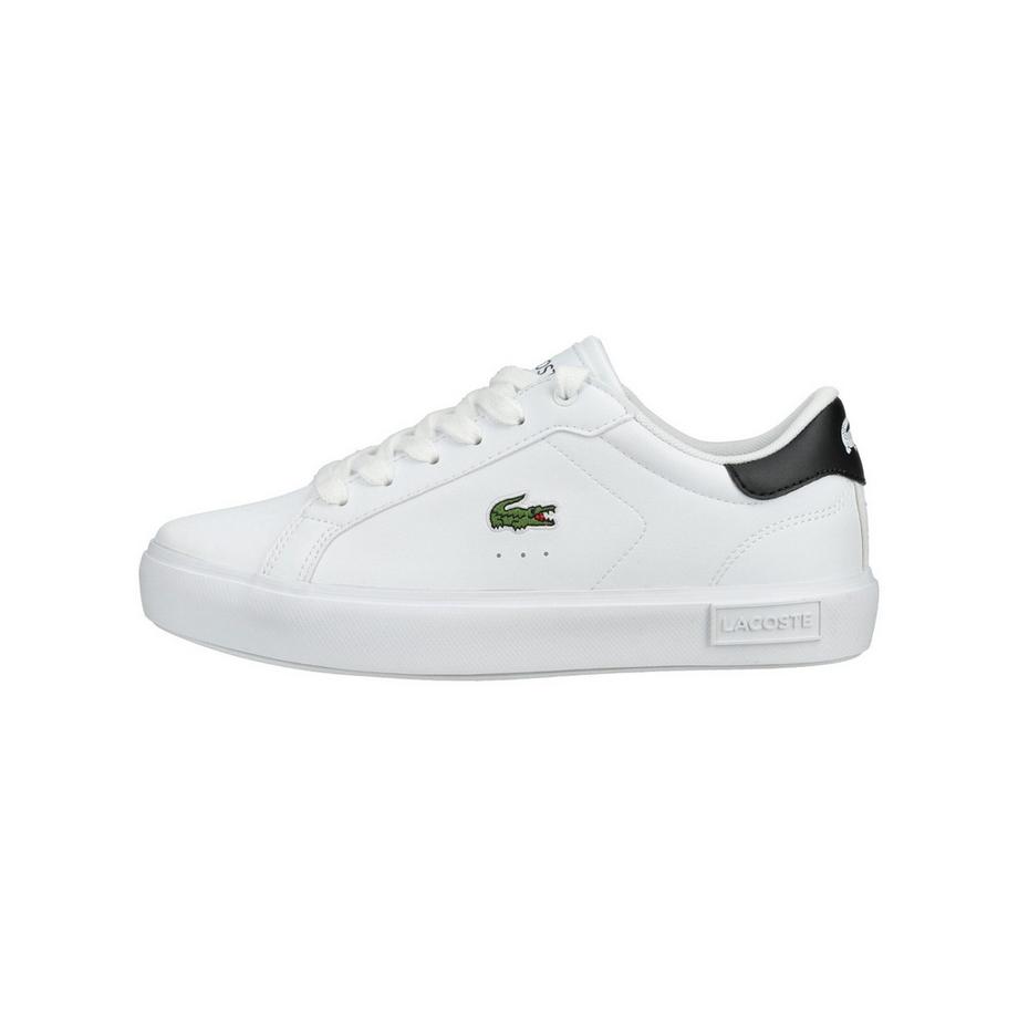 LACOSTE Sneaker blanche avec logo crocodile vert  