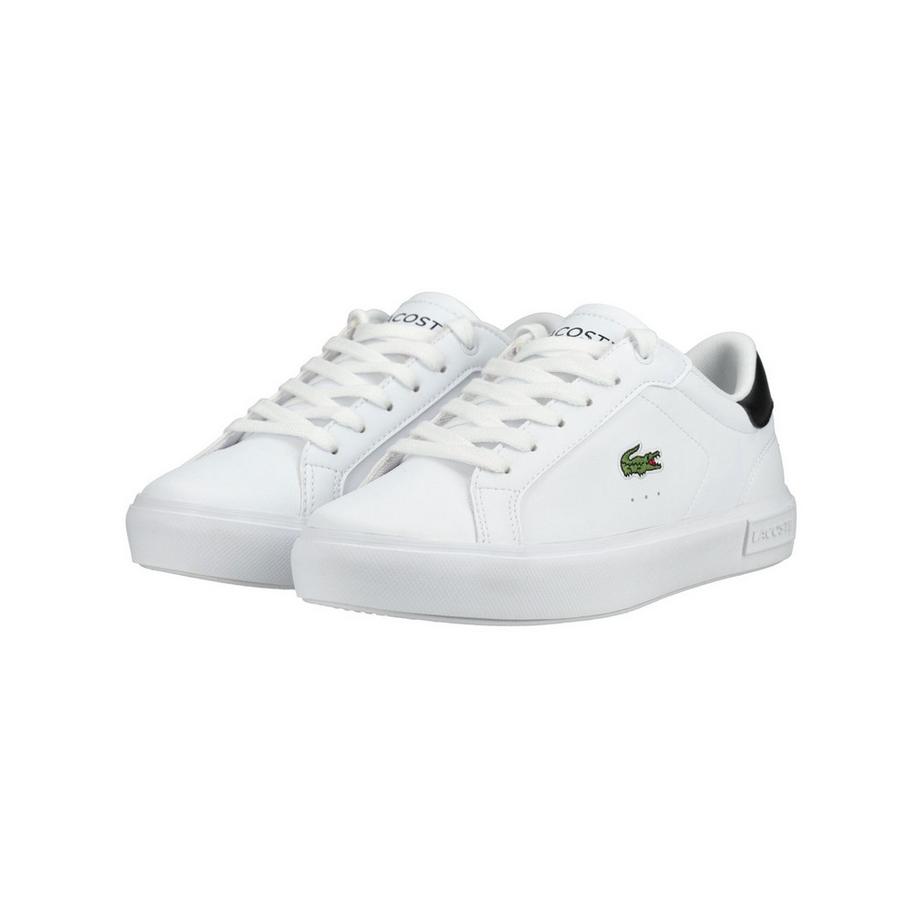 LACOSTE Sneaker blanche avec logo crocodile vert  