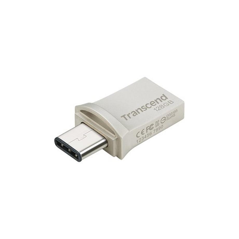 Transcend  Transcend JetFlash 890 lecteur USB flash 128 Go USB Type-A / USB Type-C 3.2 Gen 1 (3.1 Gen 1) Noir, Argent 