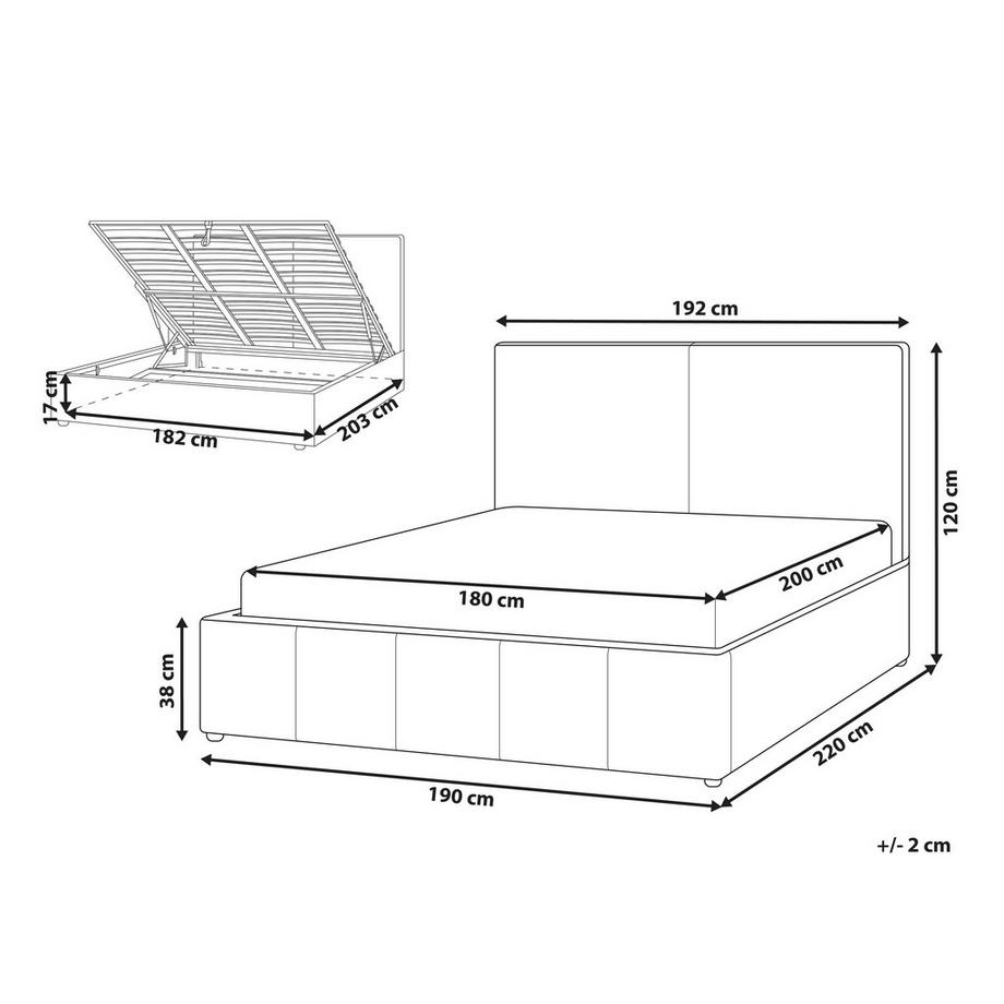 Beliani Bett mit Stauraum aus Stoff Modern CASTELNAVET  
