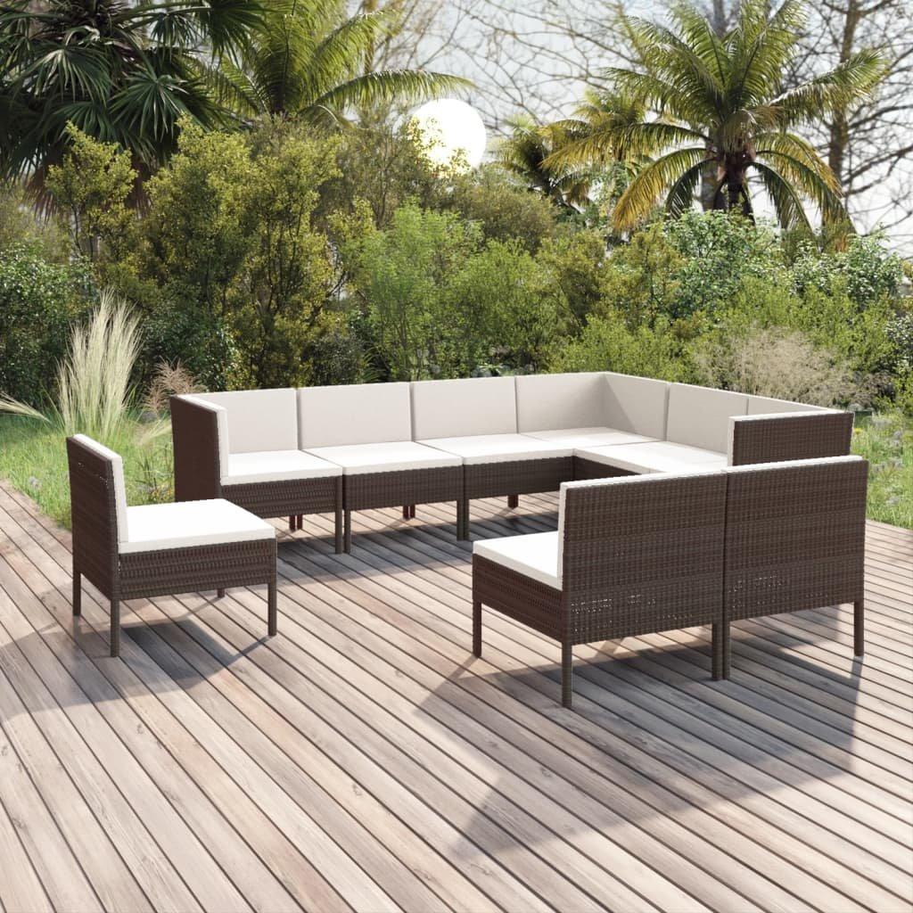 VidaXL Garten-sofagarnitur poly-rattan  