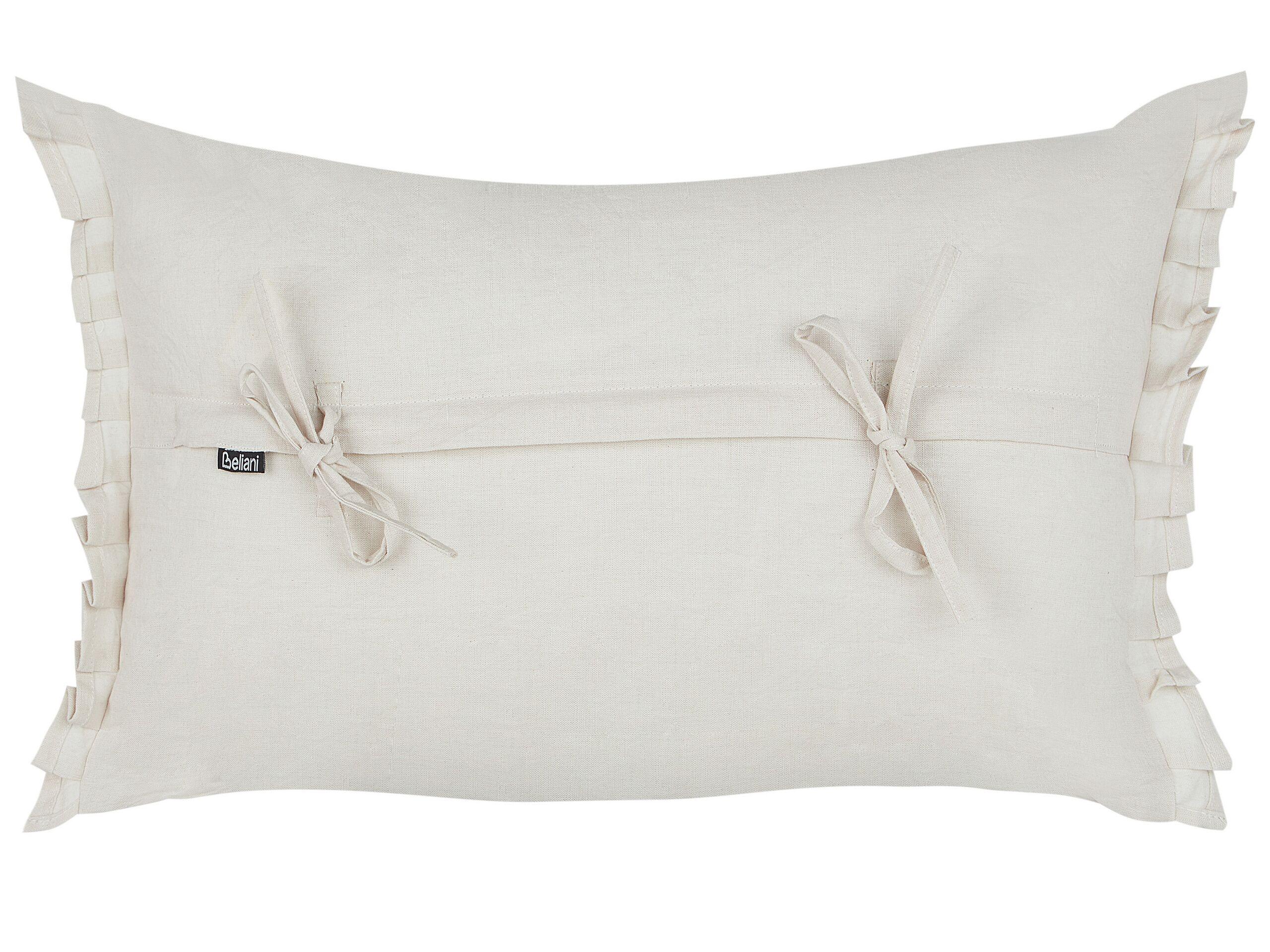 Beliani Lot de 2 coussins décoratifs en Lin Traditionnel SASSAFRAS  