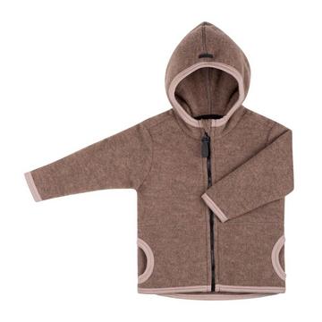 Kinder Merino Fleecejacke walnuss