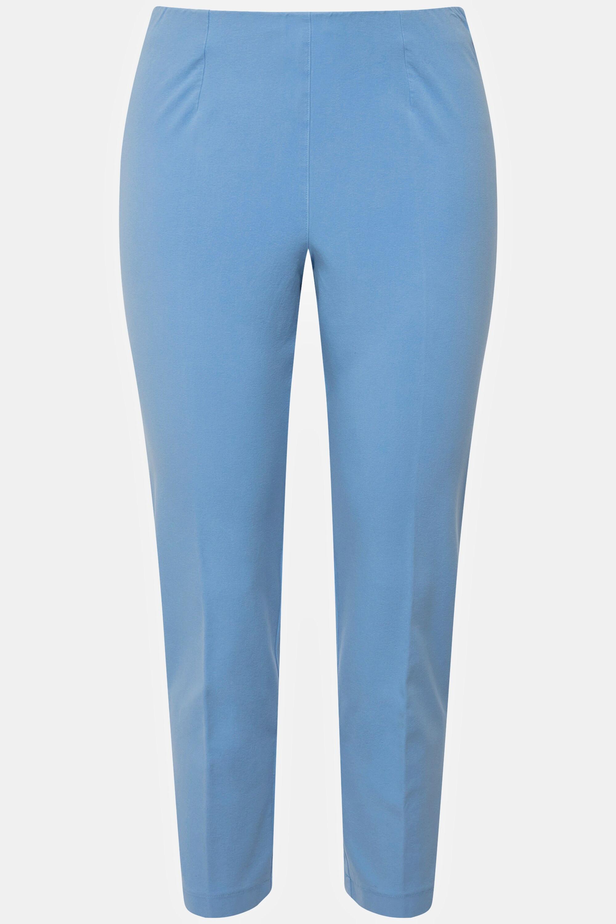 Ulla Popken  Pantalon 7/8, passepoil, taille élastique, jambe slim 